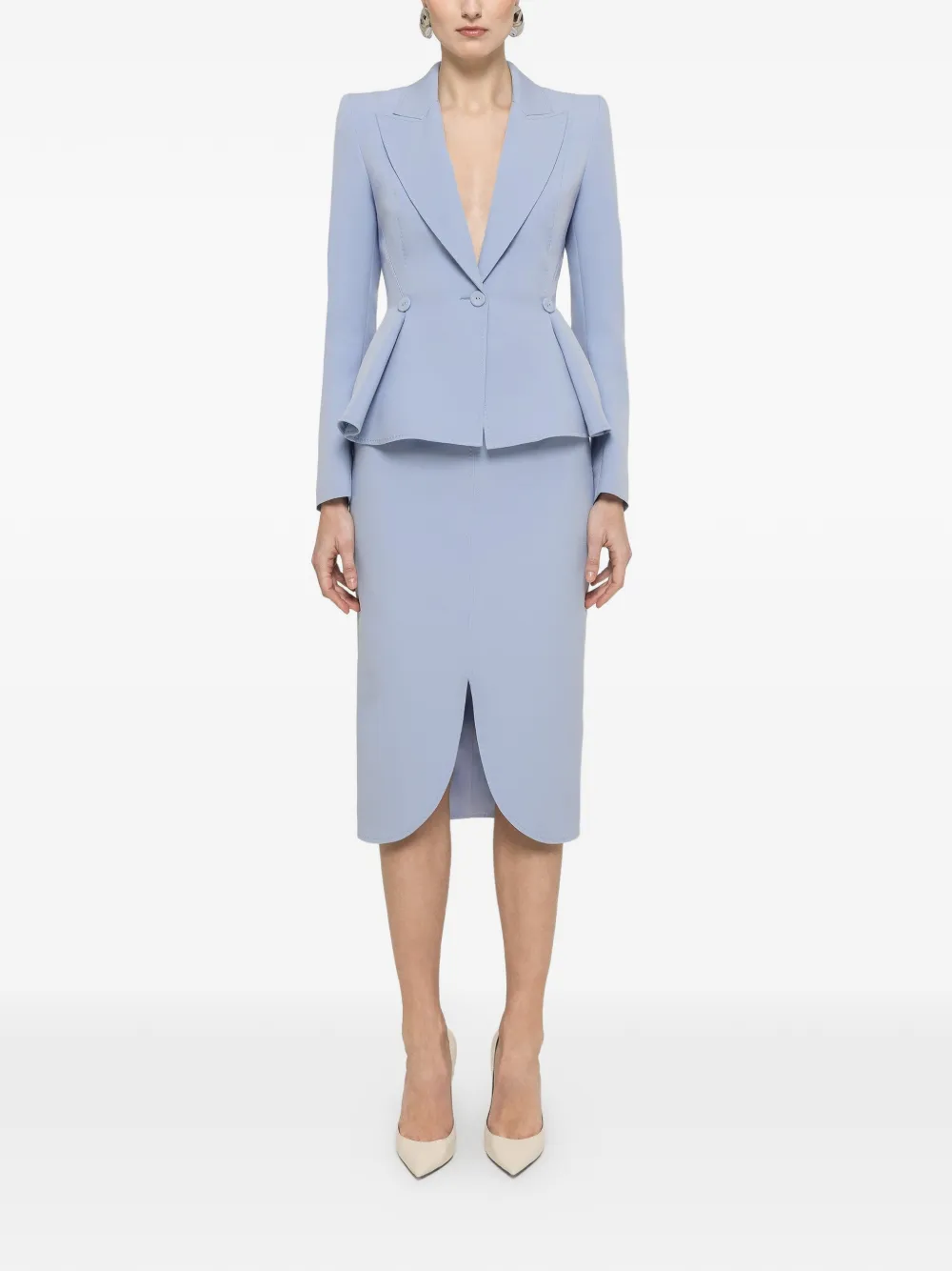 NISSA High waist kokerrok Blauw
