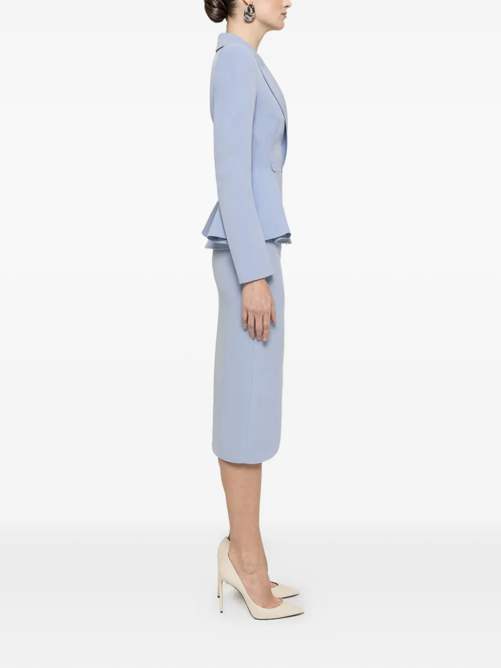 NISSA High waist kokerrok Blauw
