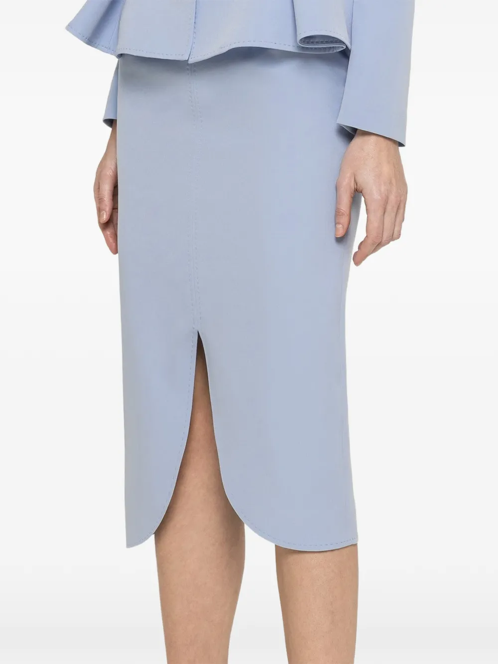 NISSA high-waisted pencil midi skirt - Blu