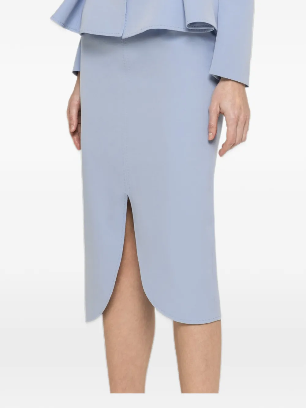 NISSA high-waisted pencil midi skirt - Blu