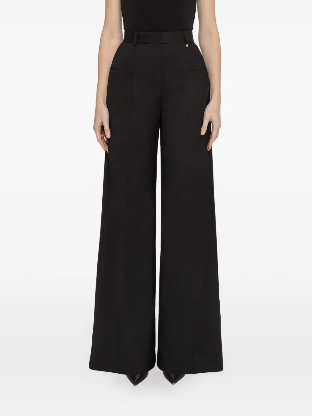 NISSA high-rise wide-leg palazzo pants - Nero