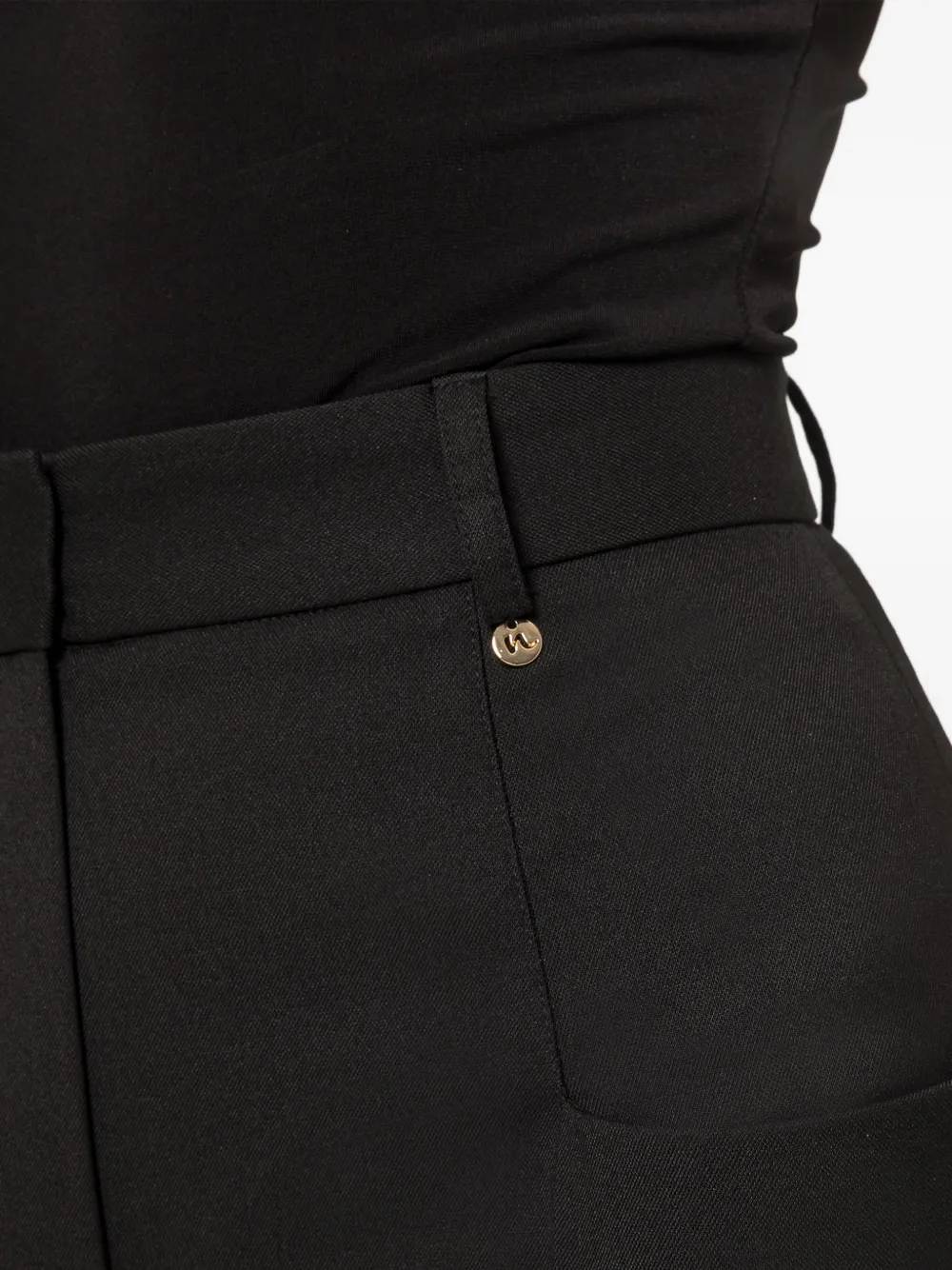 NISSA high-rise wide-leg pants Zwart