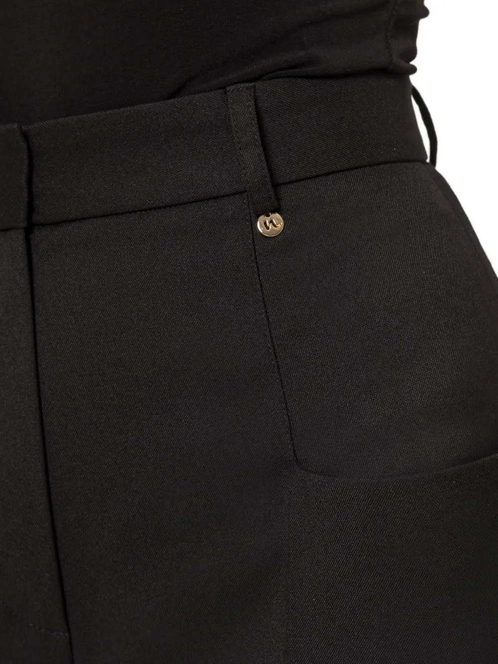 NISSA high-rise wide-leg pants Zwart