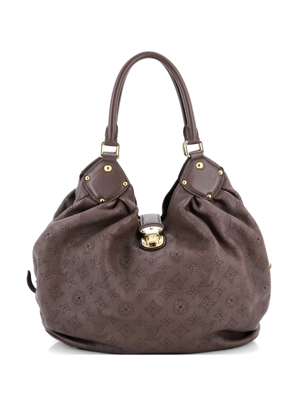 Louis Vuitton Pre-Owned L Mahina Leather hobo bag - Marrone