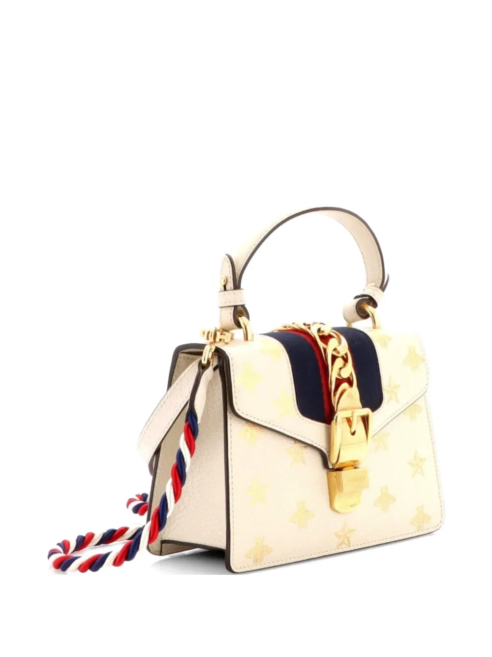 Sylvie Top Handle Bag Printed Leather Mini Shoulder Bag