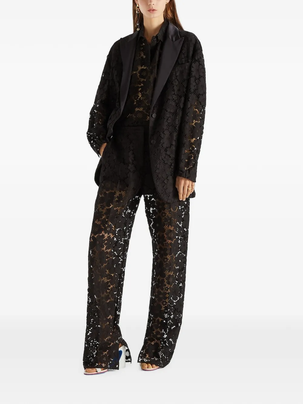 FENDI Broek met kanten detail Zwart