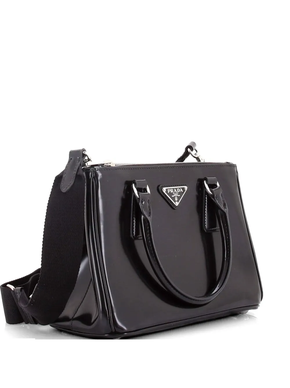 Prada Pre-Owned Galleria Double Zip Spazzolato Leather Small tote bag - Nero