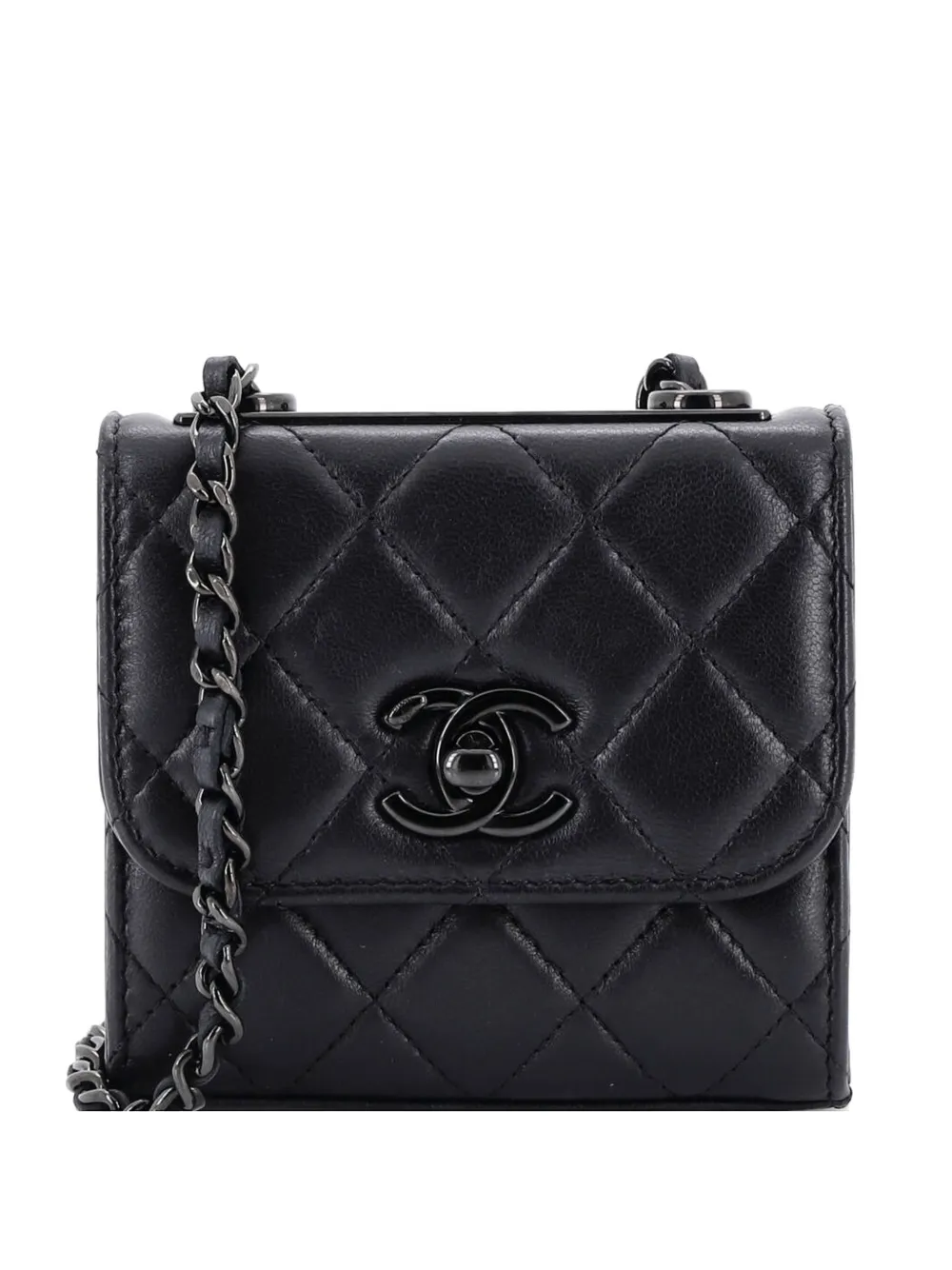 CHANEL Pre-Owned So Black Trendy CC Clutch with Chain Quilted Lambskin Small shoulder bag - Nero
