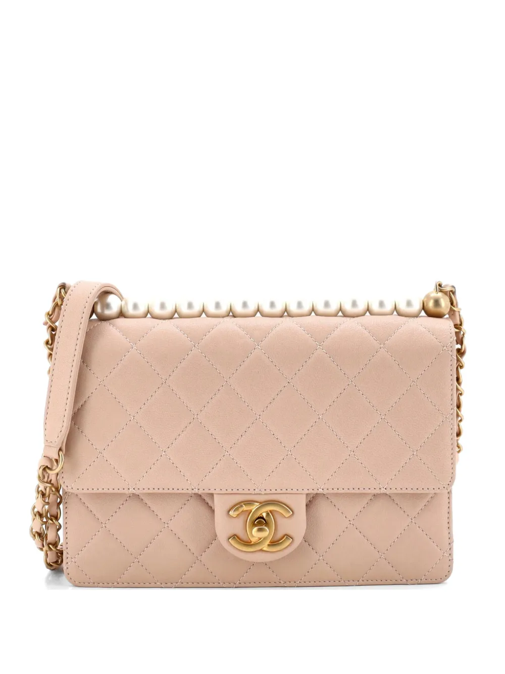 CHANEL Pre-Owned Chic Pearls Flap Bag Quilted Lambskin Small shoulder bag - Toni neutri