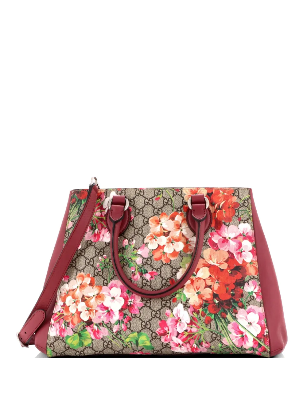 Gucci Pre-Owned Convertible Shopping Blooms Print GG Coated Canvas Large tote bag - Rosa