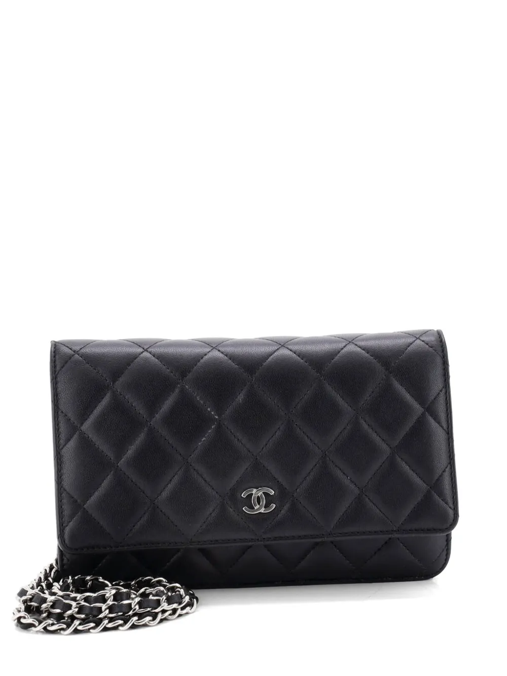 CHANEL Pre-Owned Wallet on Chain Quilted Lambskin crossbody bag - Nero