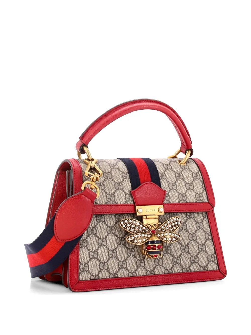 Gucci Pre-Owned Queen Margaret Top Handle Bag GG Coated Canvas with Leather Small satchel - Marrone