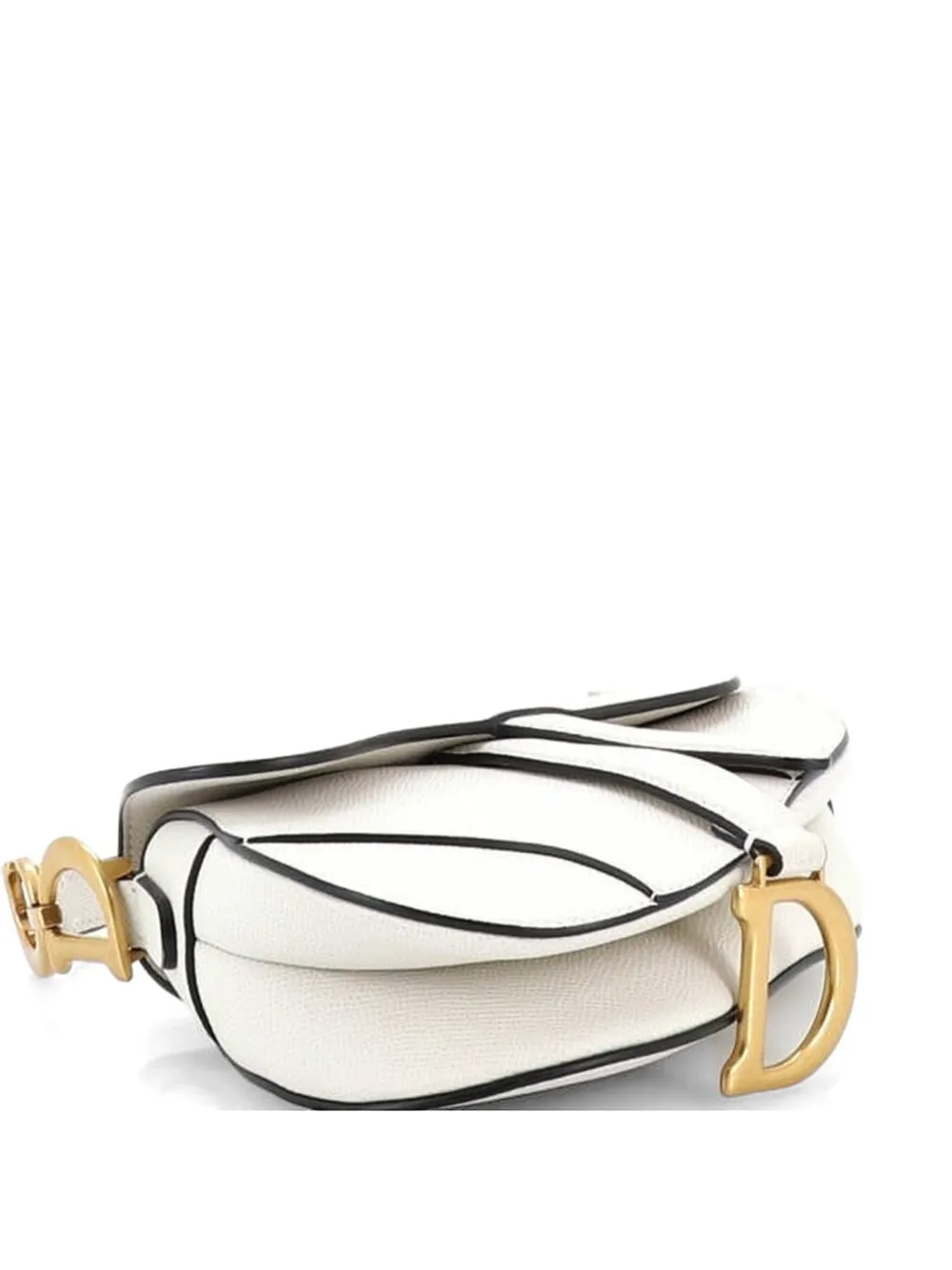 Christian Dior Pre-Owned Saddle Handbag Leather Mini shoulder bag - Bianco