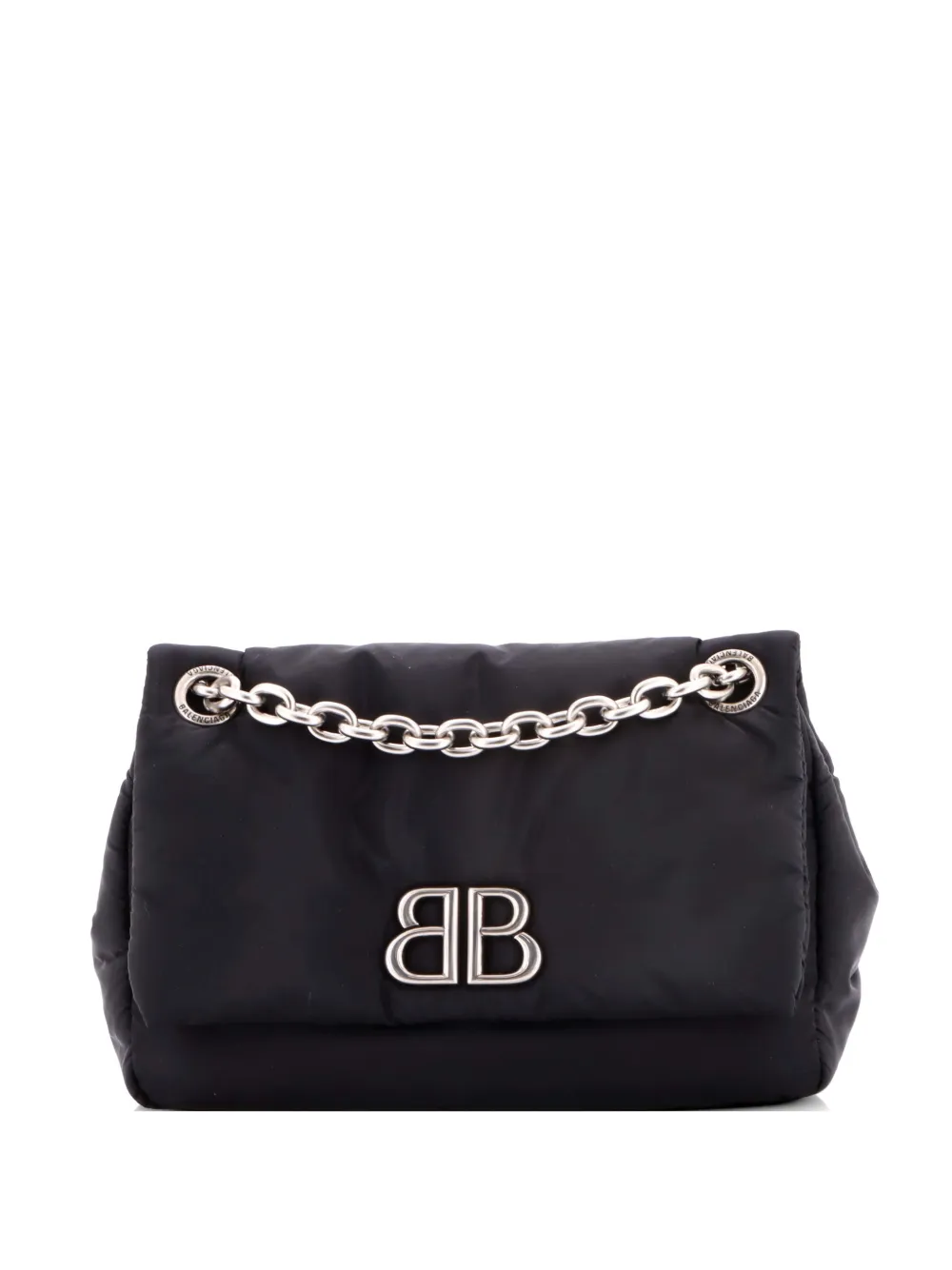 Balenciaga Pre-Owned Monaco Chain Flap Nylon Mini shoulder bag - Nero