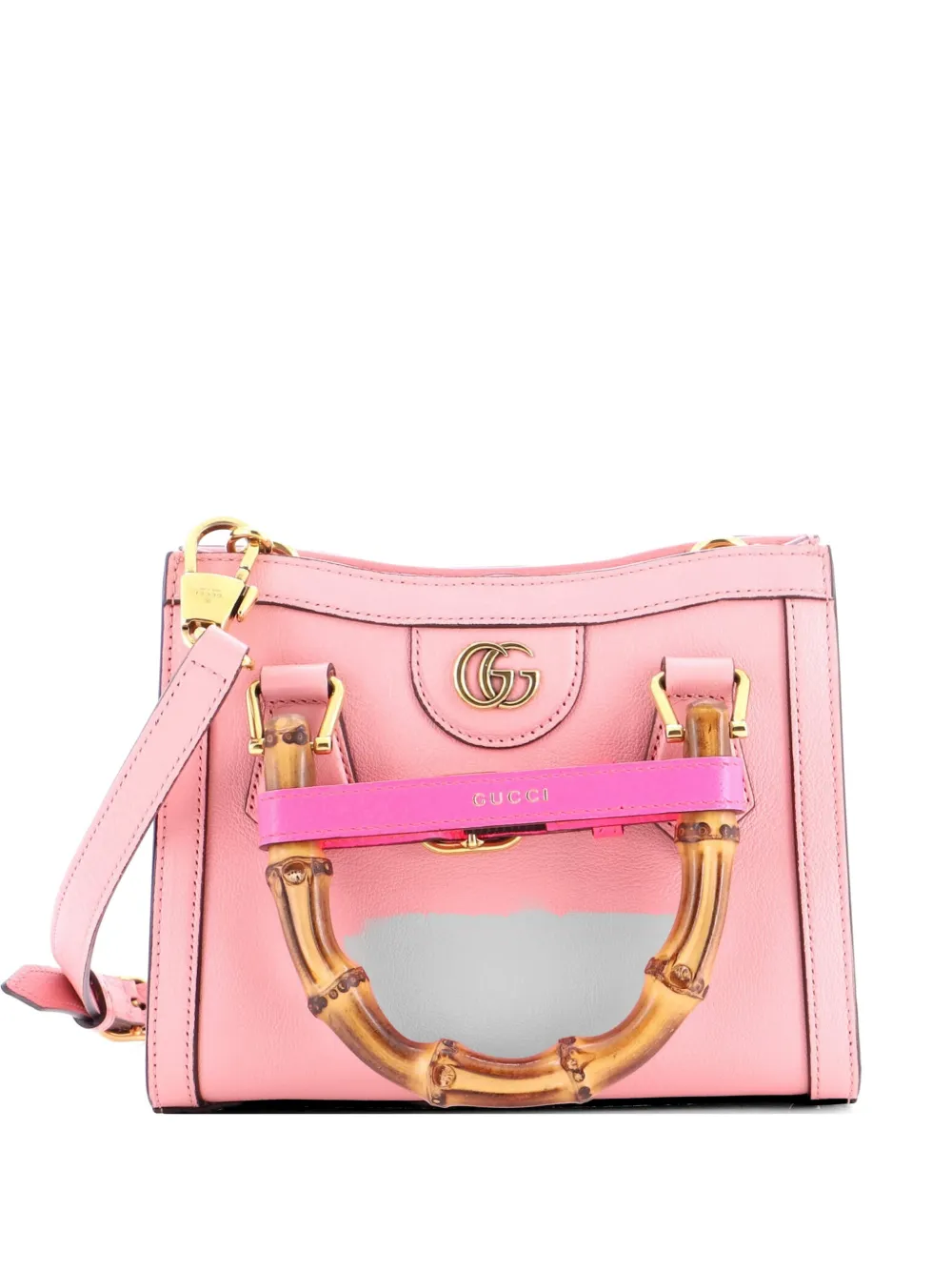 Gucci Pre-Owned Diana NM Bamboo Handle Tote Leather Mini crossbody bag - Rosa