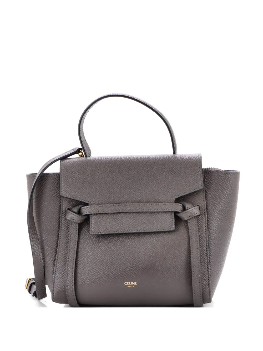 Celine Pre-Owned Borsa a spalla Belt Bag nano in pelle con finitura in rilievo - Grigio