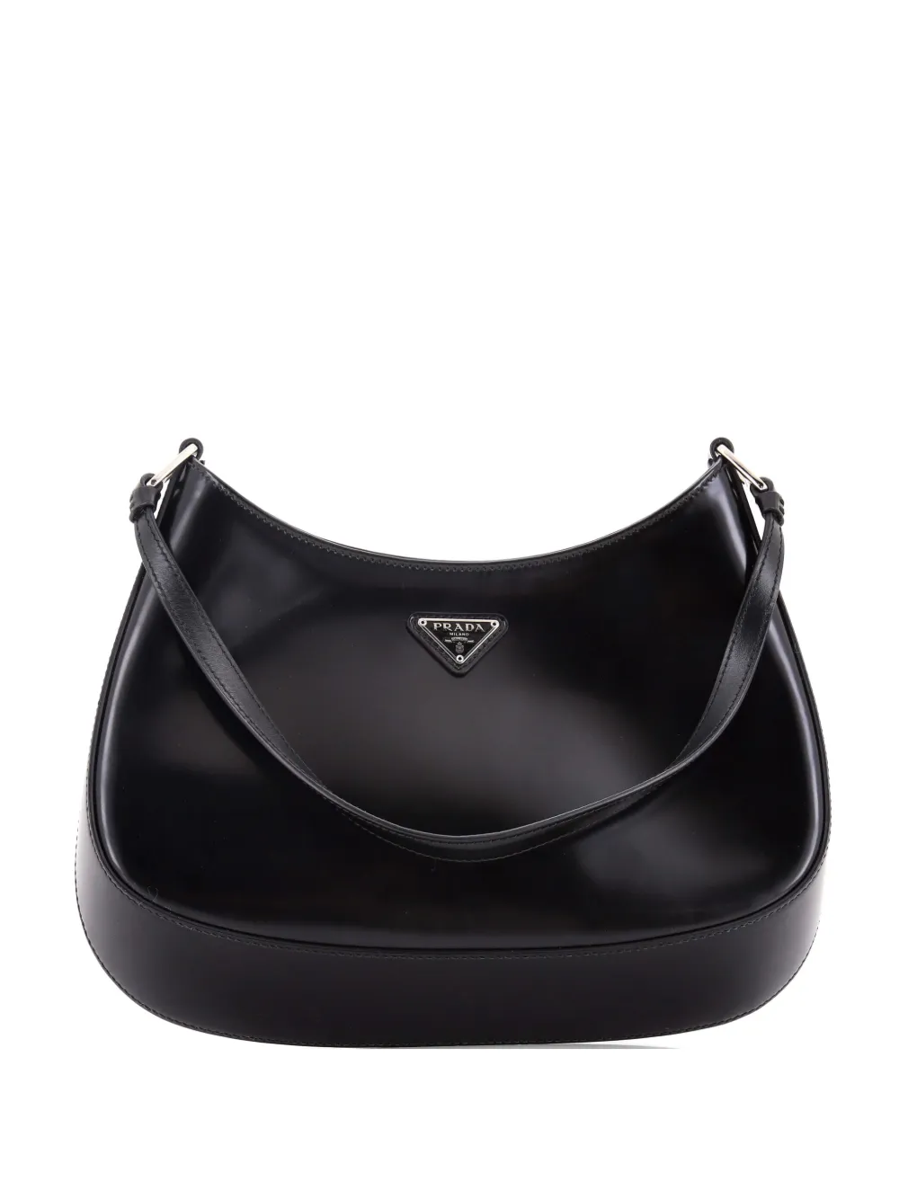 Prada Pre-Owned Cleo Shoulder Bag Spazzolato Leather Medium hobo bag - Nero