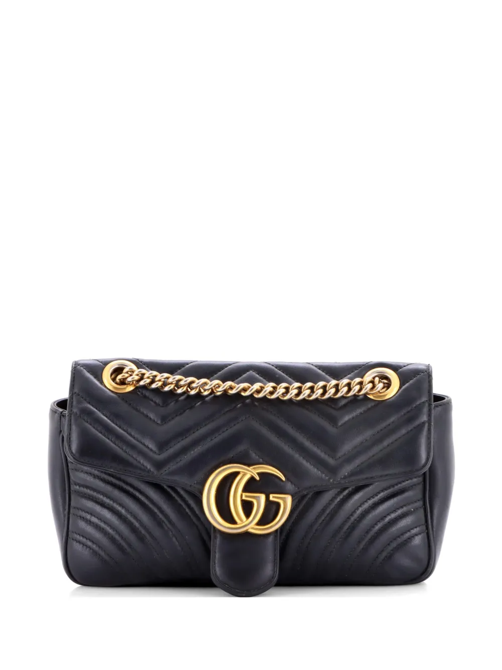 Gucci Pre-Owned GG Marmont Flap Bag Matelasse Leather Medium shoulder bag - Nero