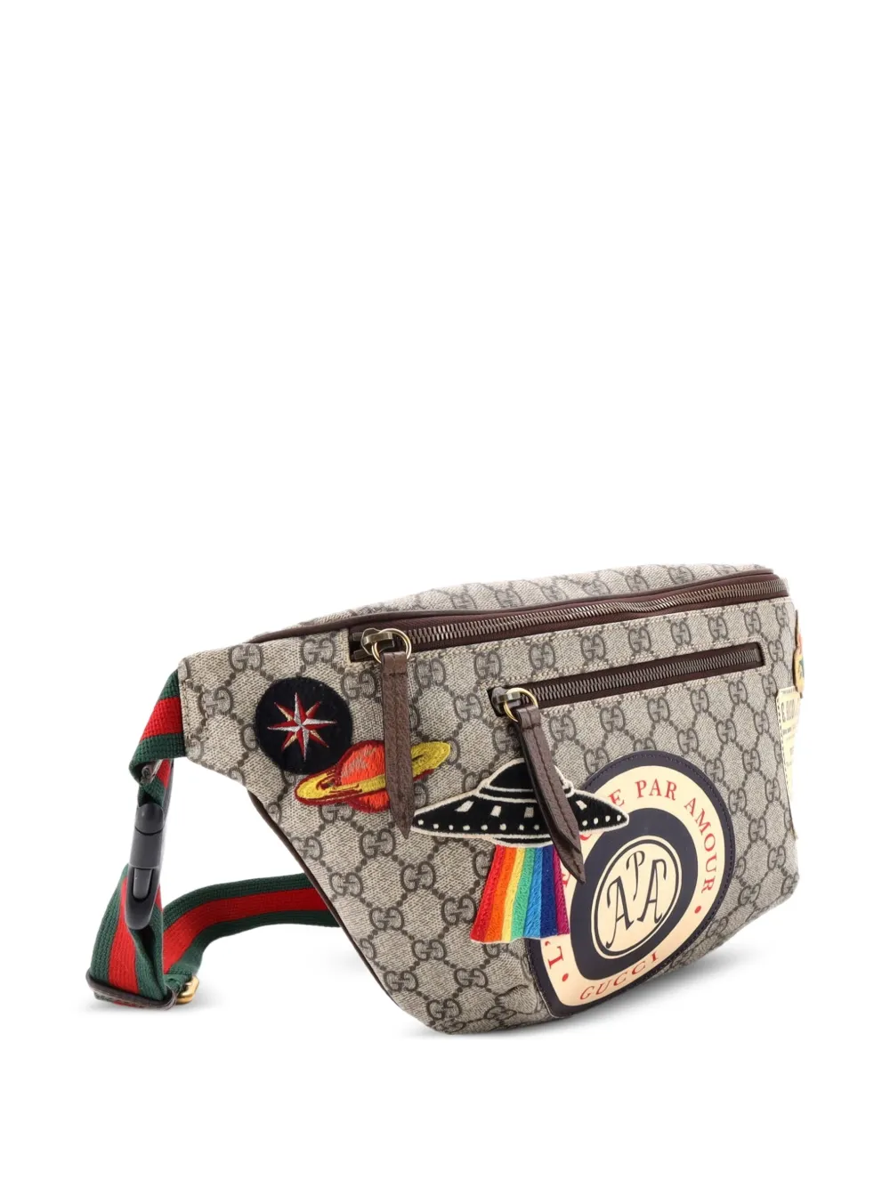 Gucci Pre-Owned Courrier Zip GG Coated Canvas with Applique belt bag - Marrone