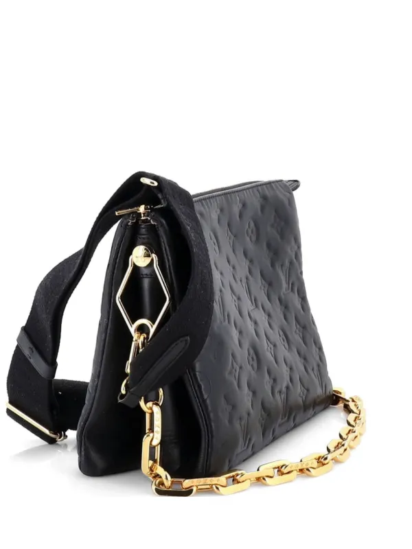 Louis Vuitton Pre-owned Coussin Bag Monogram Embossed Lambskin PM Crossbody Bag in Black