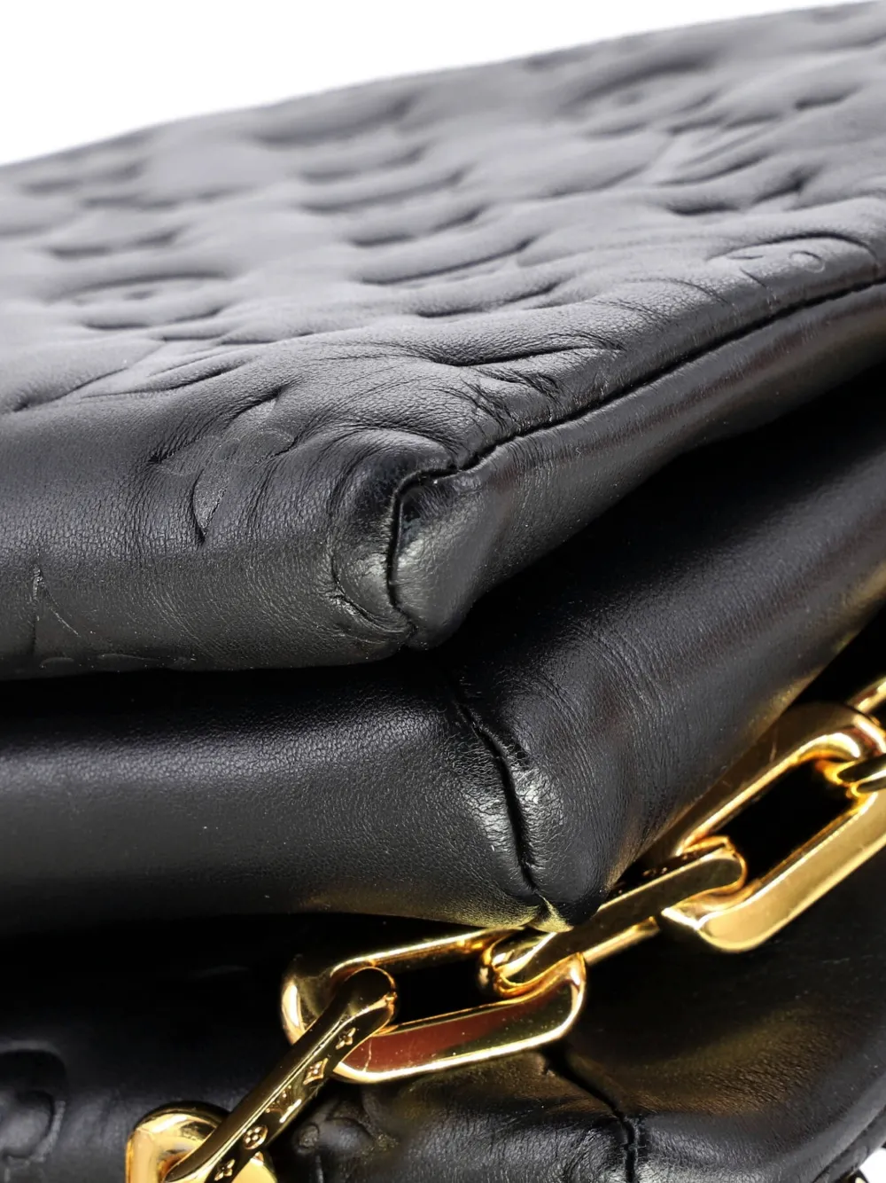 Louis Vuitton Pre-owned Coussin Bag Monogram Embossed Lambskin PM Crossbody Bag in Black, view 4
