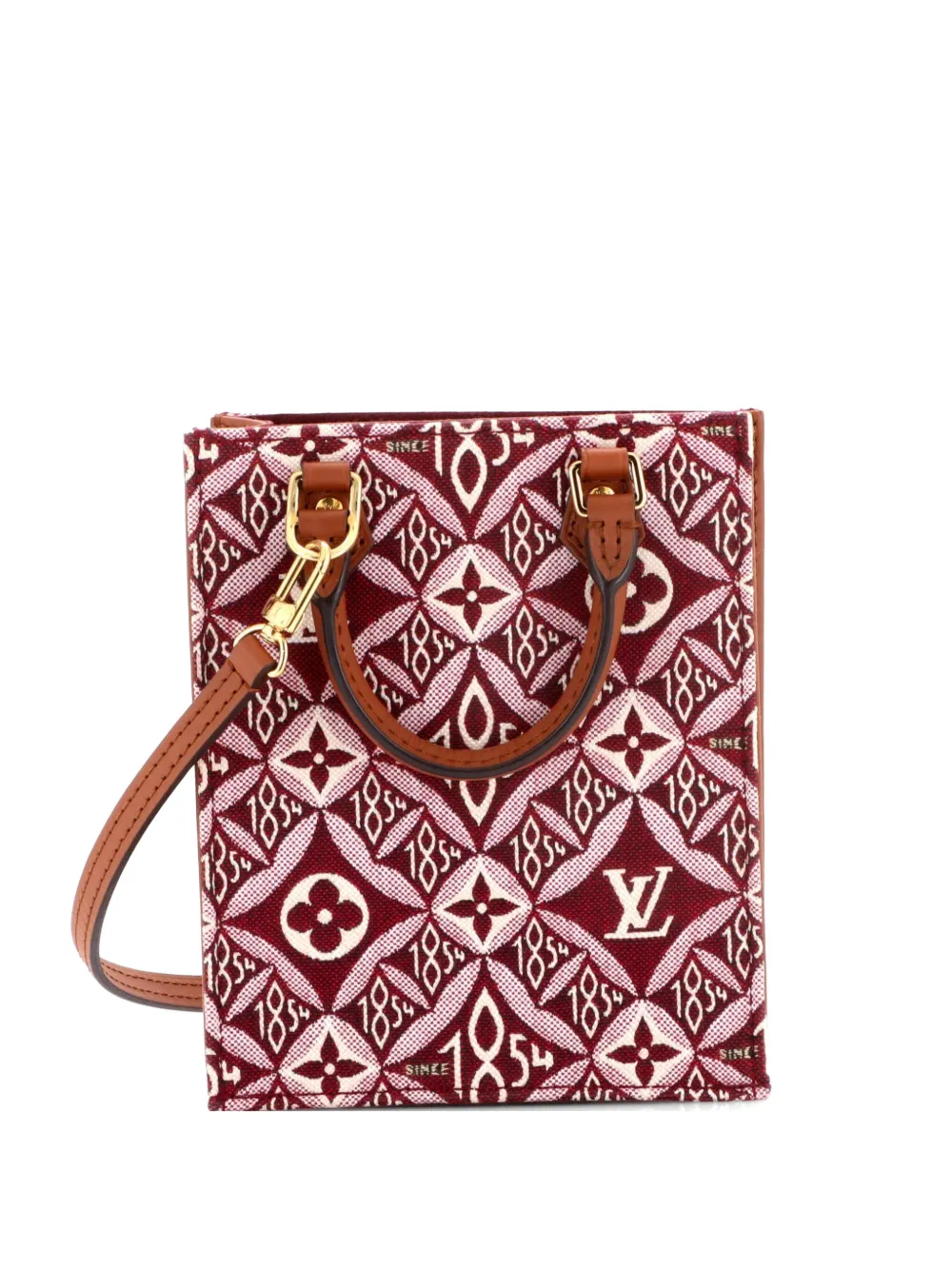 Louis Vuitton Pre-Owned Petit Sac Plat Bag Limited Edition Since 1854 Monogram Jacquard crossbody bag - Marrone