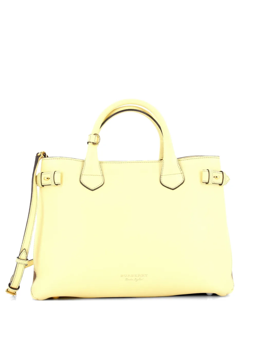 Burberry Pre-Owned Banner Tote Leather and House Check Canvas Medium satchel - Giallo