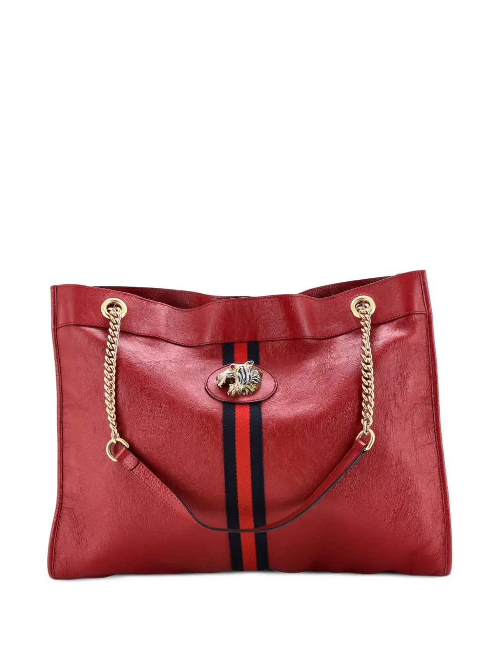 Gucci Pre-Owned Rajah Chain Leather Large tote bag - Rosso