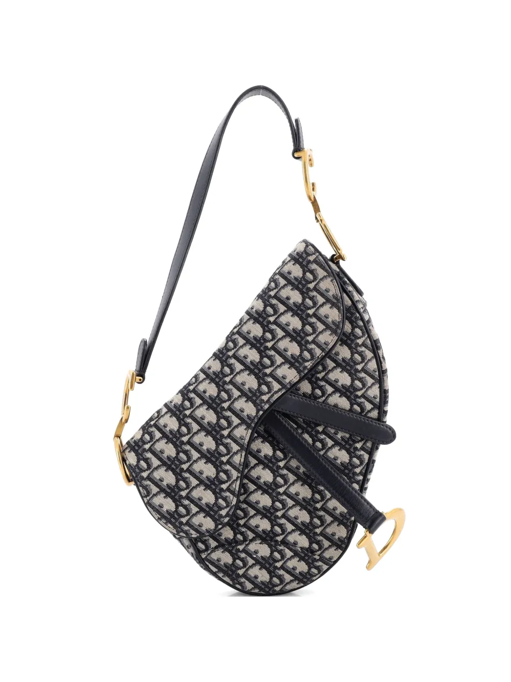 Christian Dior Pre-Owned Saddle Handbag Oblique Canvas Medium shoulder bag - Blu