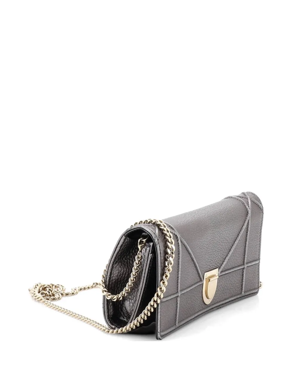 Christian Dior Pre-Owned Diorama Croisiere Chain Wallet Grained Calfskin clutch bag - Effetto metallizzato