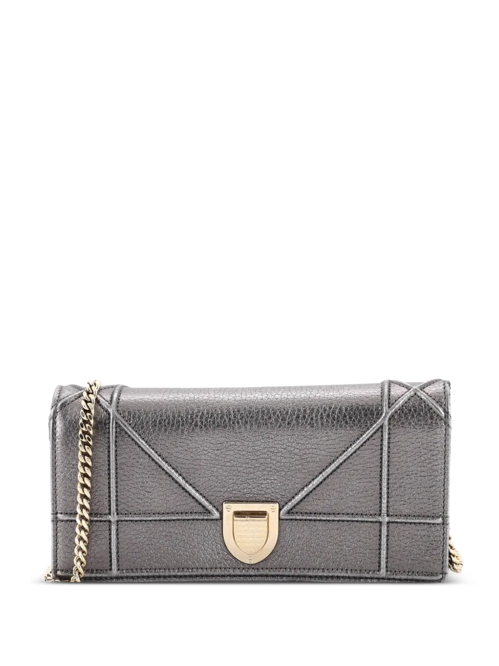 Christian Dior Pre-Owned Diorama Croisiere Chain Wallet Grained Calfskin clutch bag - Metallic