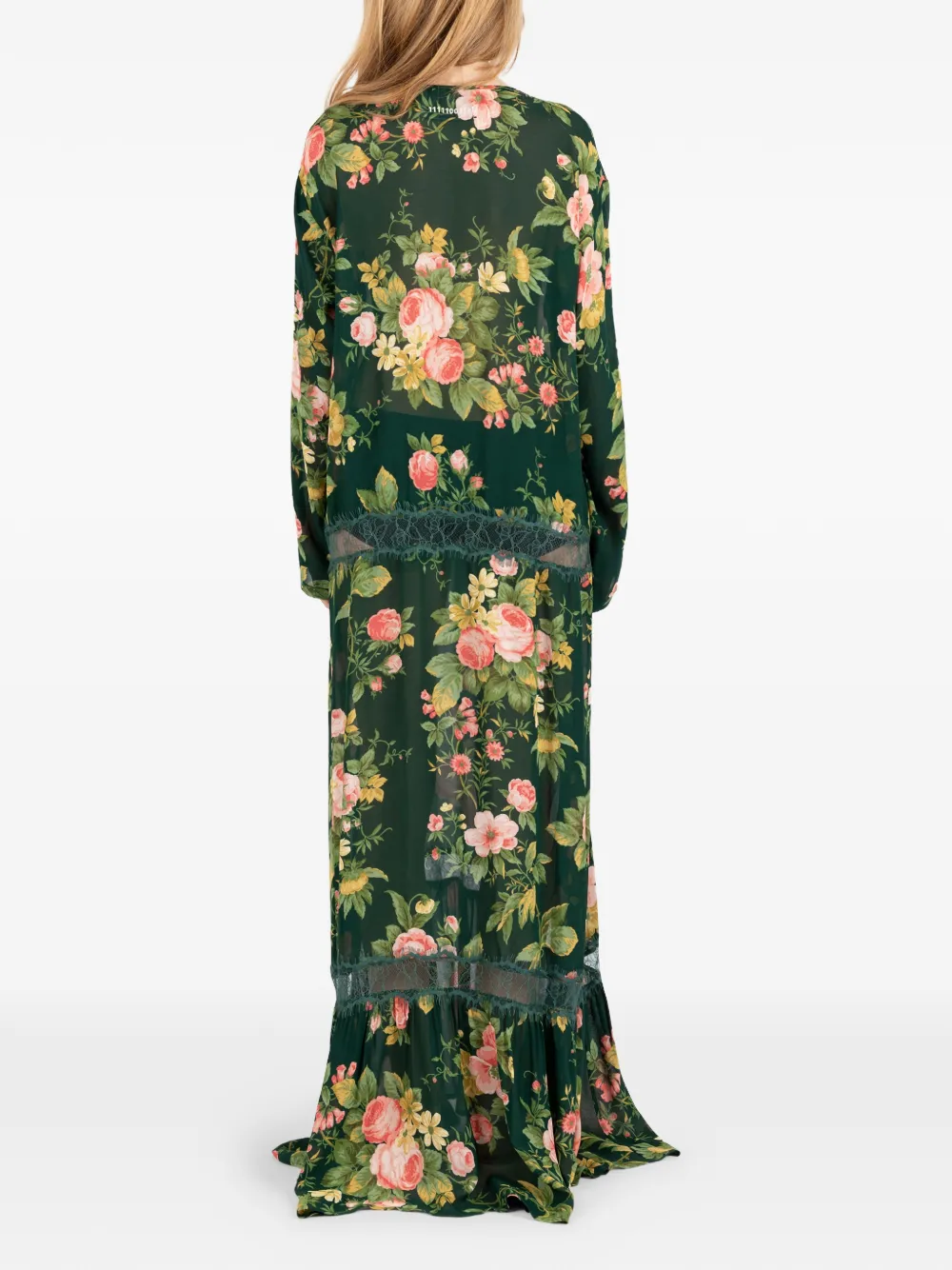 Société Anonyme New Romantic maxi-jurk met bloemenkant Groen