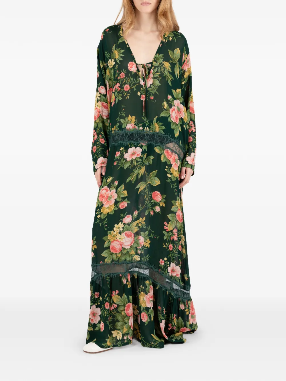 Société Anonyme New Romantic floral lace maxi dress - Verde