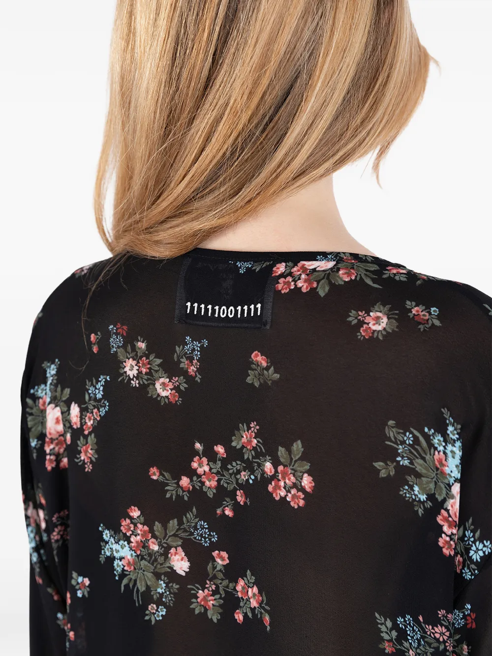Société Anonyme New Romantic maxi-jurk met bloemenkant Zwart