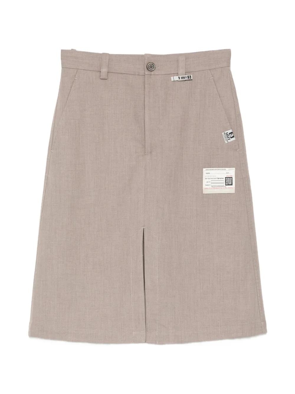 Maison MIHARA YASUHIRO logo-patch front-slit shorts - Grey