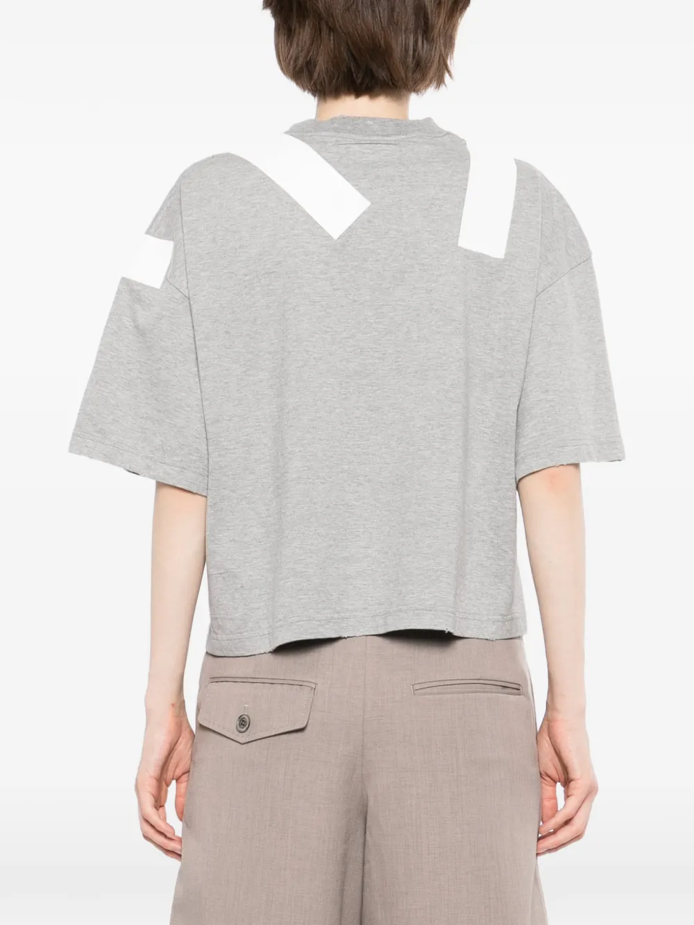 Maison MIHARA YASUHIRO Taped gesmockt T-shirt Grijs