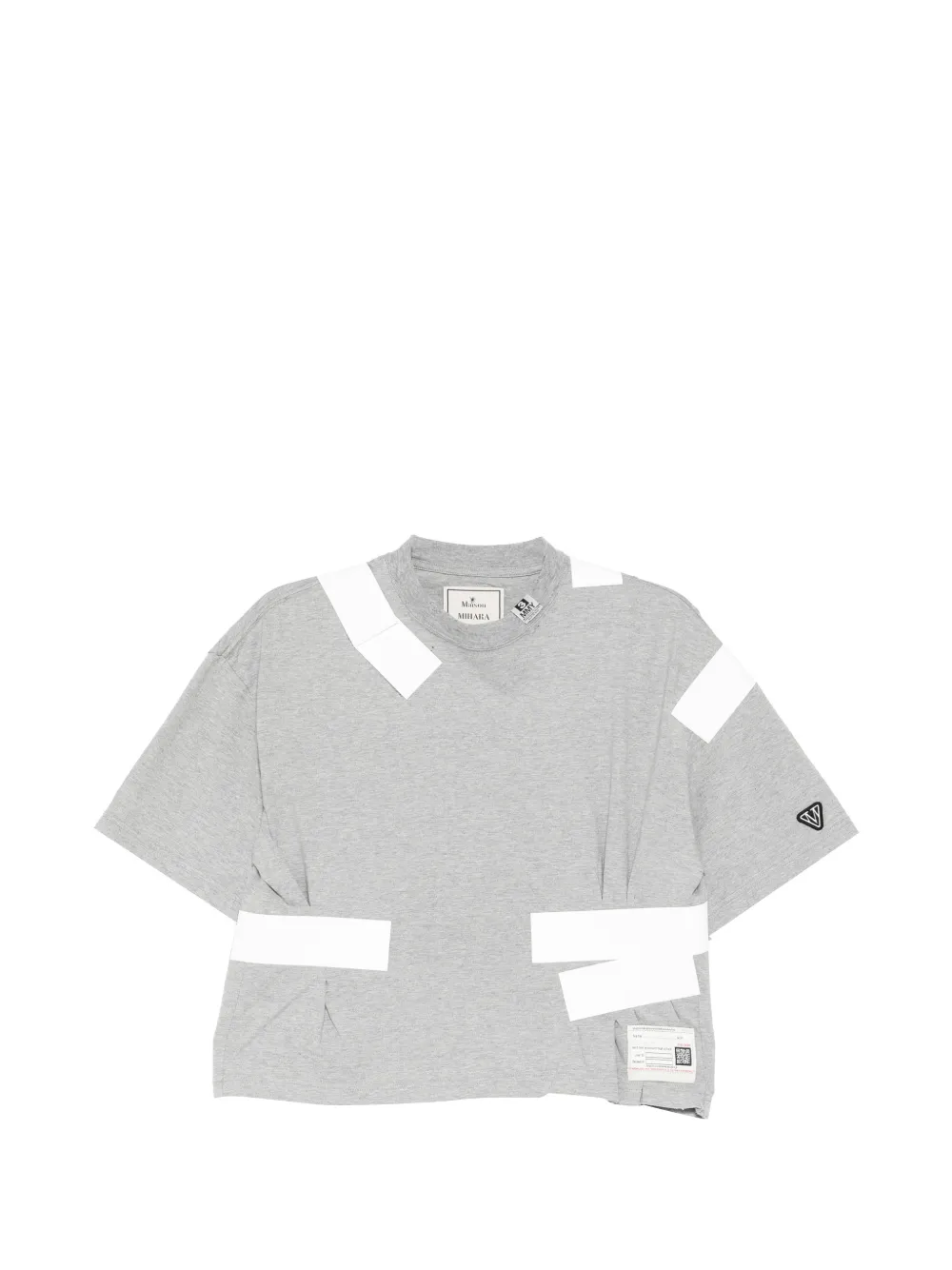 Maison MIHARA YASUHIRO taped tucked T-shirt - Grigio