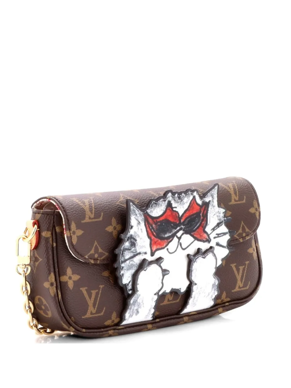 Louis Vuitton Pre-Owned Ivy Wallet on Chain Limited Edition Grace Coddington Catogram Canvas clutch bag - Marrone