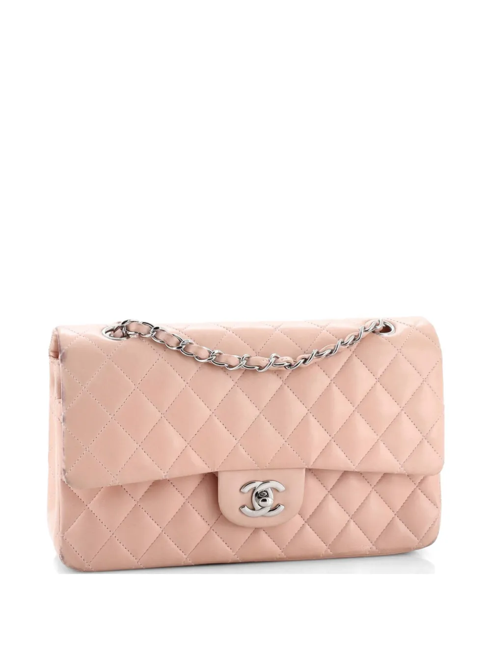 CHANEL Pre-Owned Classic Double Flap Bag Quilted Lambskin Medium shoulder bag - Rosa