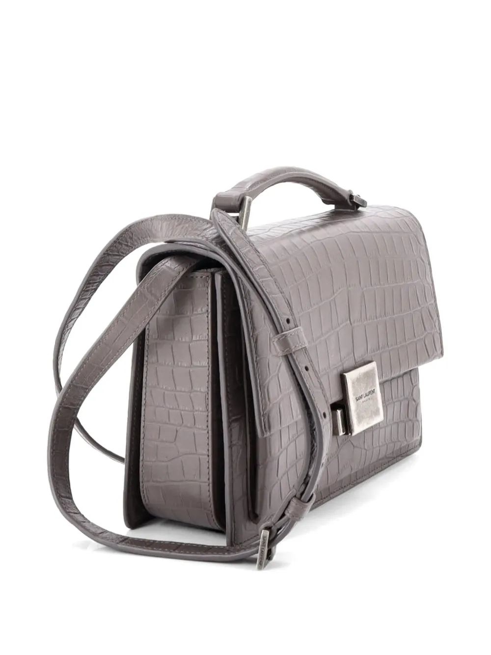 Bellechasse Crocodile Embossed Leather Medium Satchel