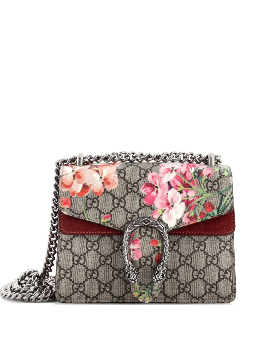 Gucci Pre-Owned Dionysus Bag Blooms Print GG Coated Canvas Mini shoulder bag - Rosso