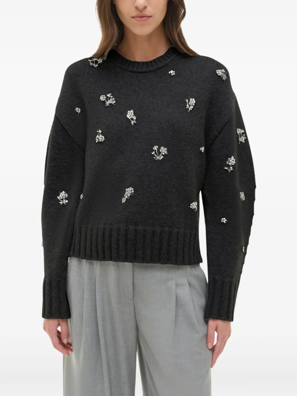 Simkhai Coraline trui met ronde hals en bloemenprint Zwart
