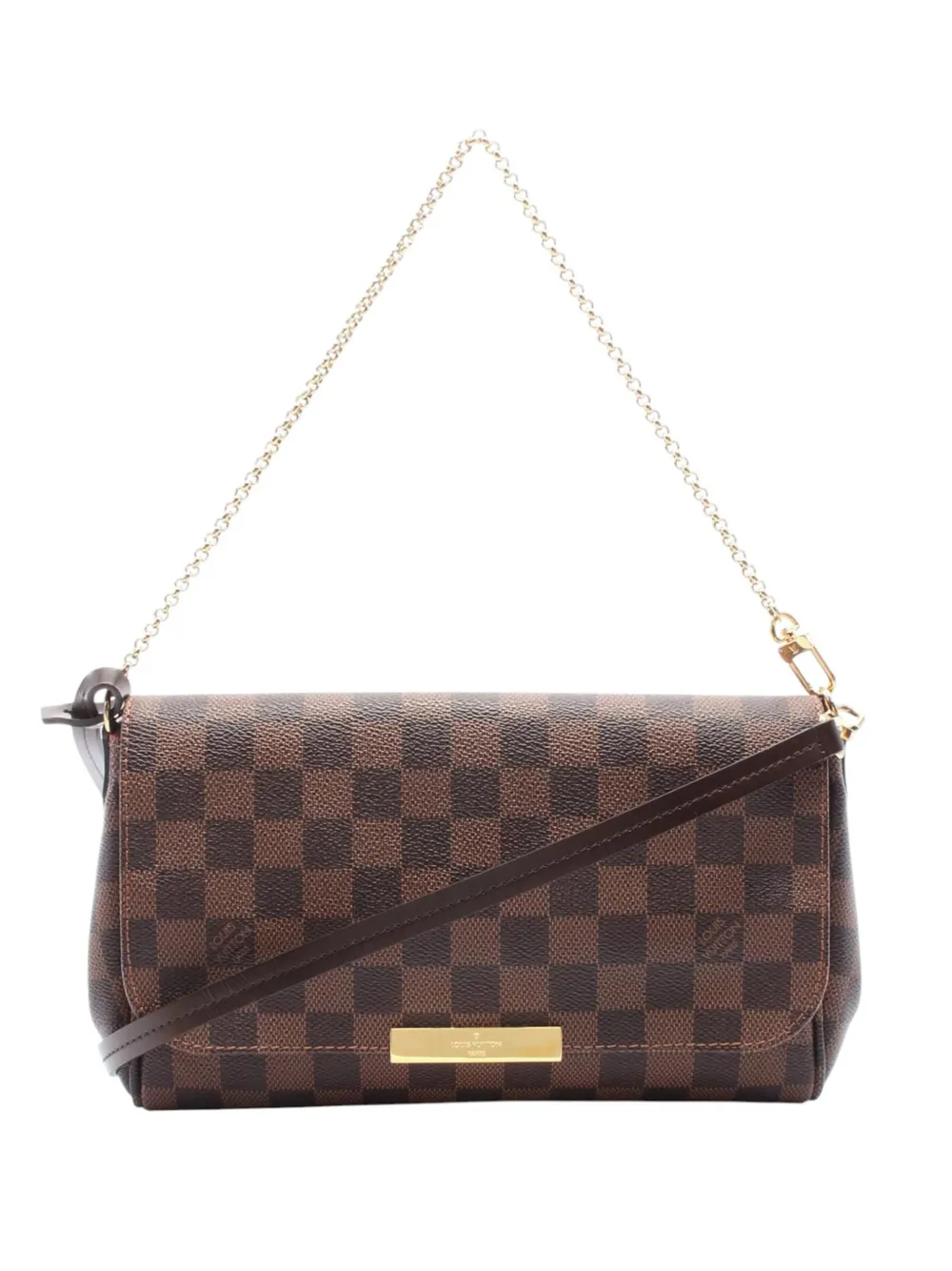 Louis Vuitton Pre-Owned Borsa a tracolla Favourite MM in tela Damier Ebène 2014 - Marrone