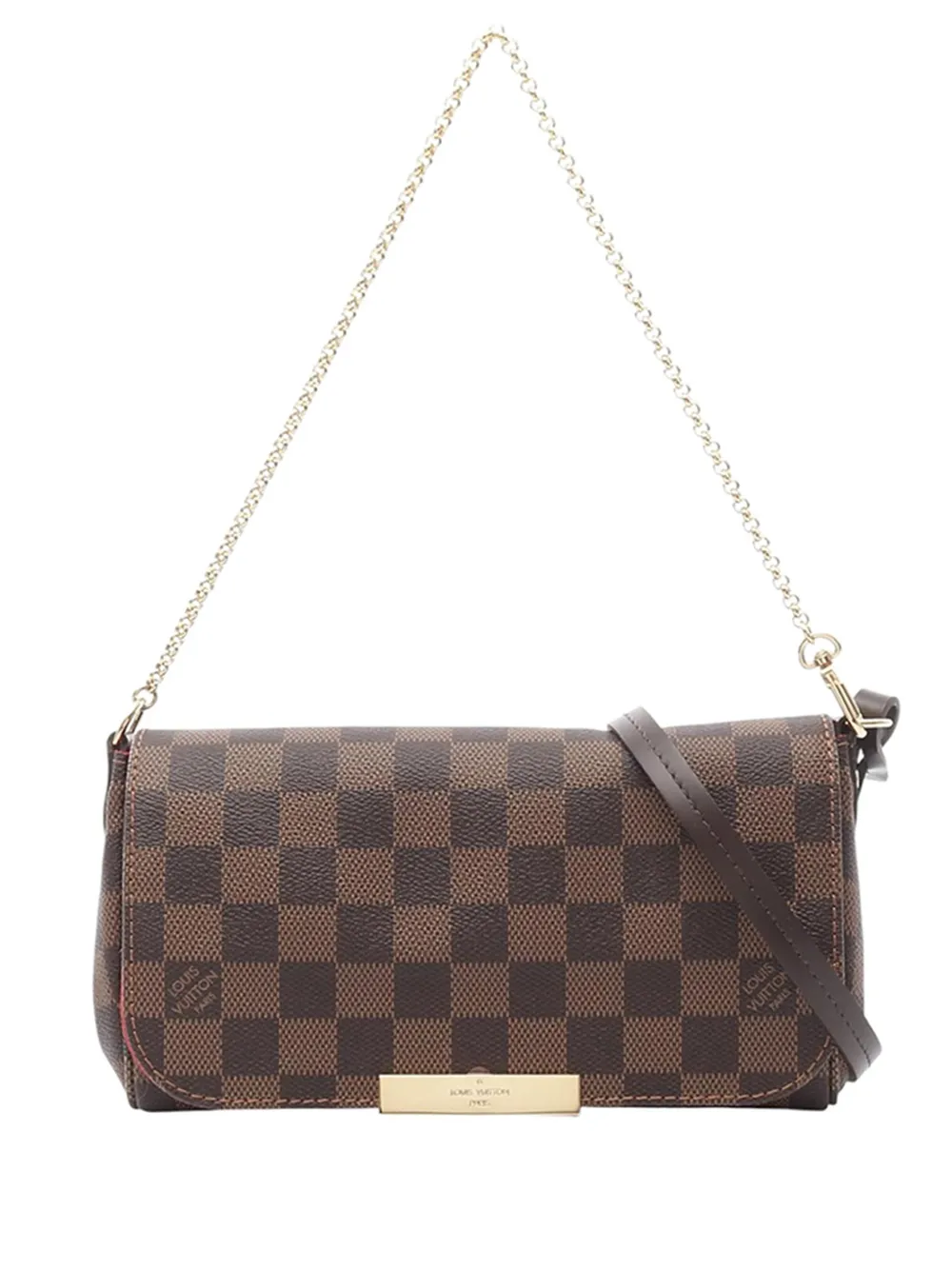 Louis Vuitton Pre-Owned Borsa a tracolla Favourite PM in tela Damier Ebène 2017 - Marrone