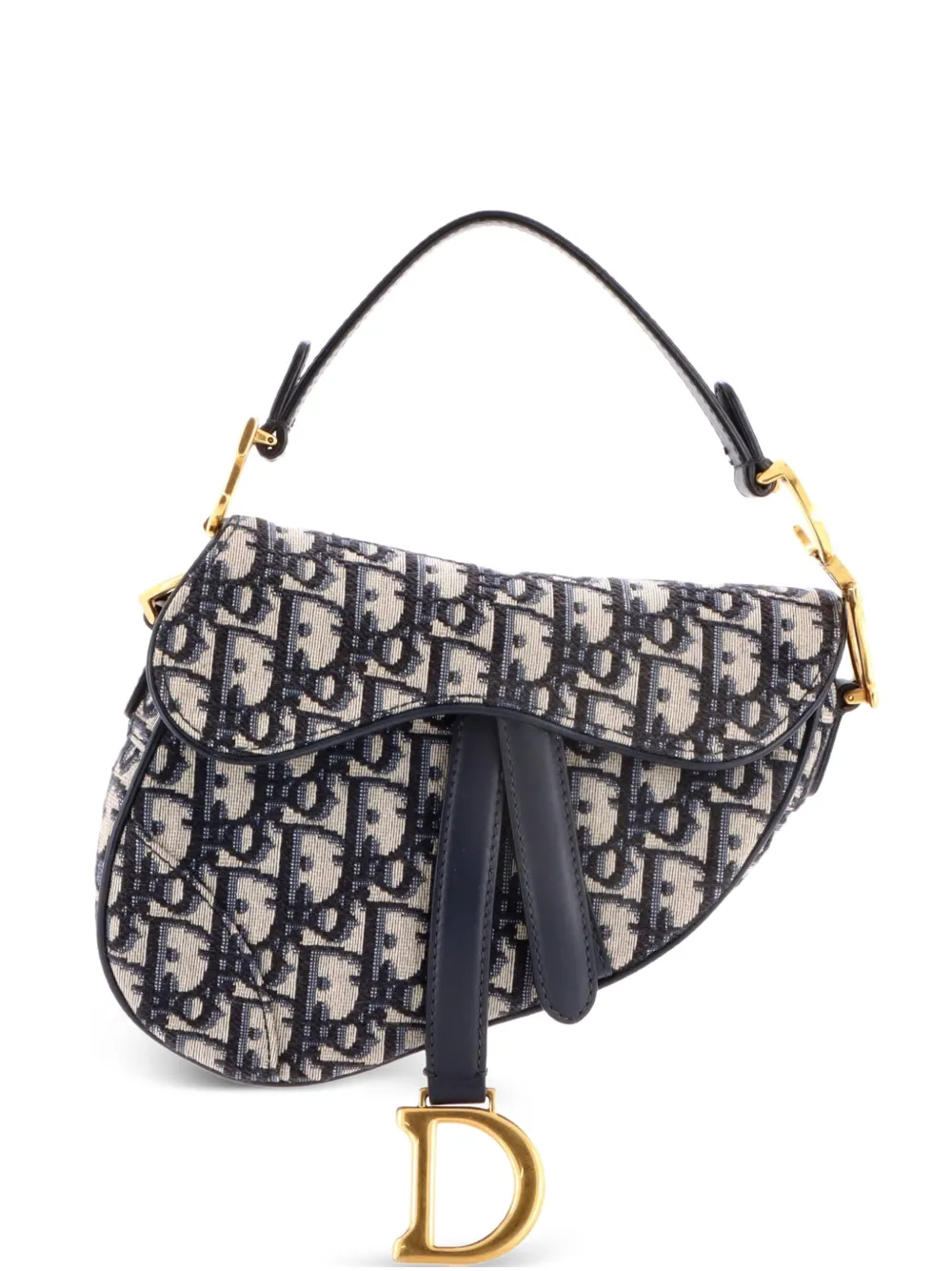 Christian Dior Pre-Owned Saddle Handbag Oblique Canvas Mini shoulder bag - Blu