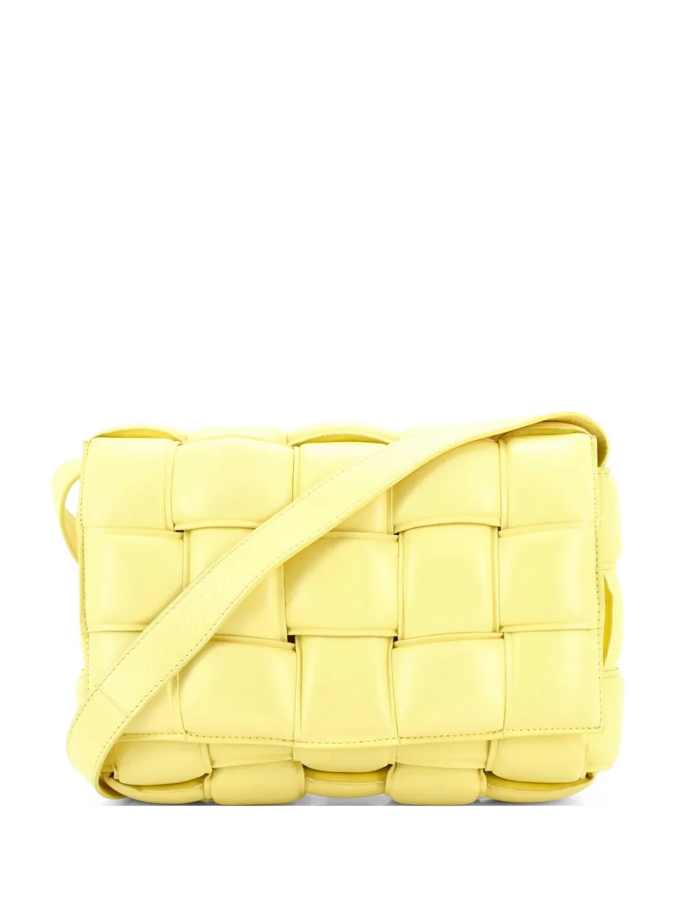 Bottega Veneta Pre-Owned Cassette Padded Maxi Intrecciato Leather crossbody bag - Giallo