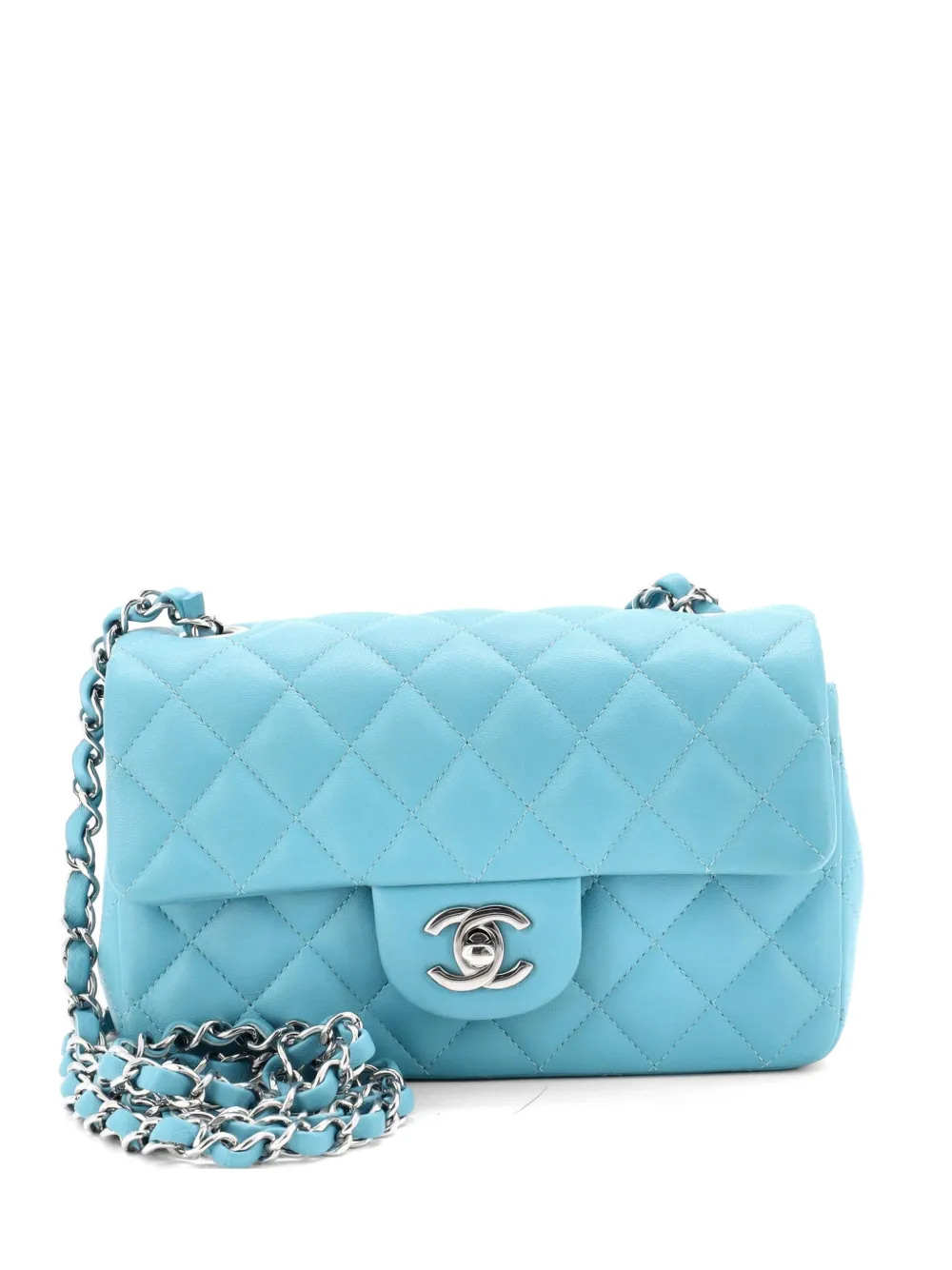 CHANEL Pre-Owned Classic Single Flap Bag Quilted Lambskin Mini crossbody bag - Blu