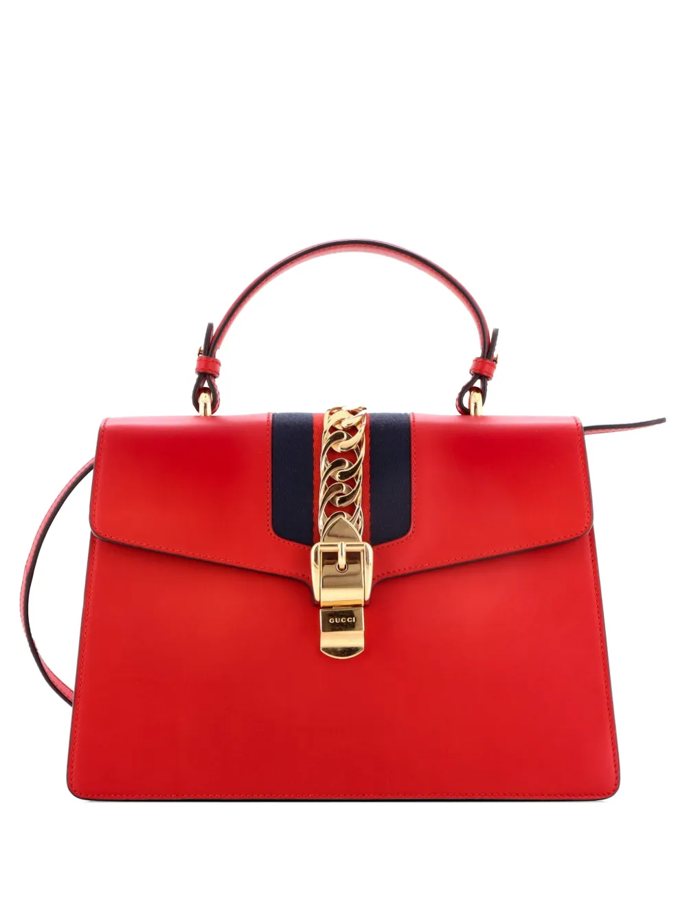 Gucci Pre-Owned Sylvie Top Handle Bag Leather Medium satchel - Rosso