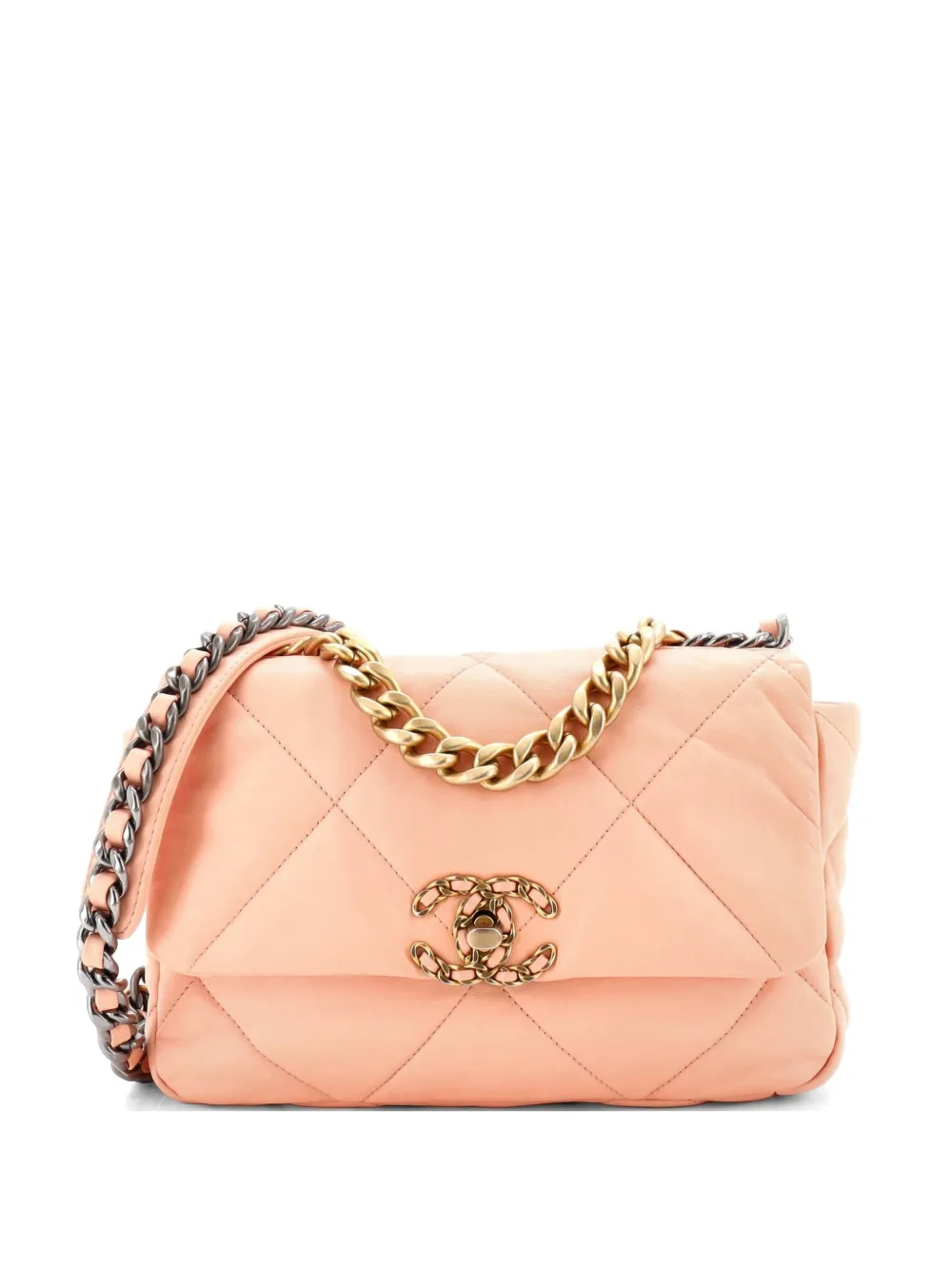CHANEL Pre-Owned 19 Flap Bag Quilted Leather Medium crossbody bag - Rosa