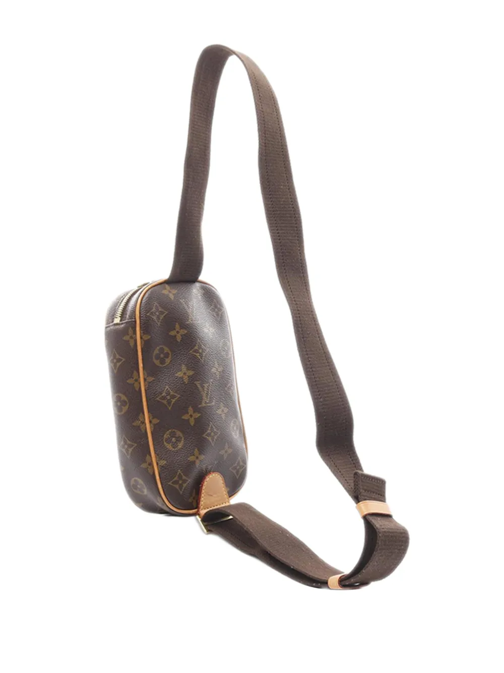  Louis Vuitton Pre-owned 2001 Monogram Pochette Gange Crossbody Bag - Brown 